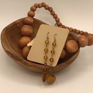 Faux Crystal Golden Earrings